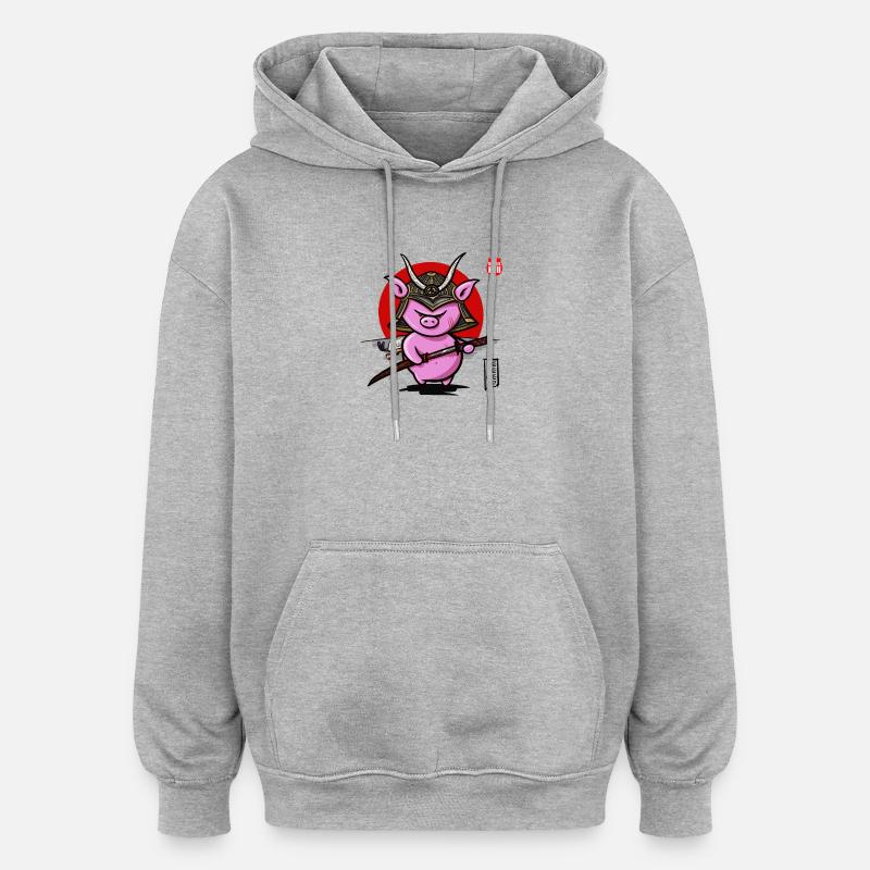 BeVegeOr ... coing - Sweat à capuche oversize unisexe - gris chiné