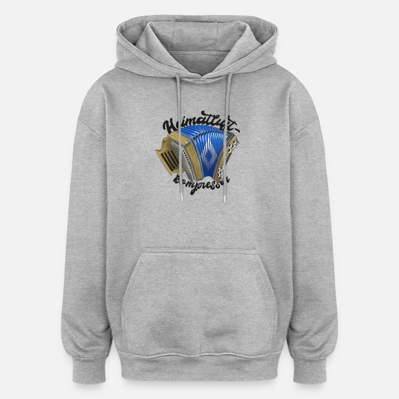 Heimatluftkompressor // dunkel | ZiachON! - Oversized Unisex Hoodie - Grau meliert