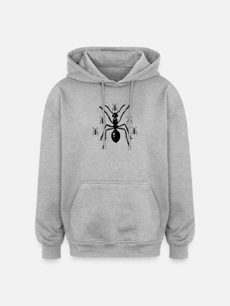 Mrówka Owad Środowisko zwierząt Natura - Bluza z kapturem oversize typu unisex - szary melanż