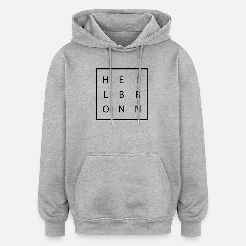 Heilbronn - Sweat à capuche oversize unisexe - gris chiné
