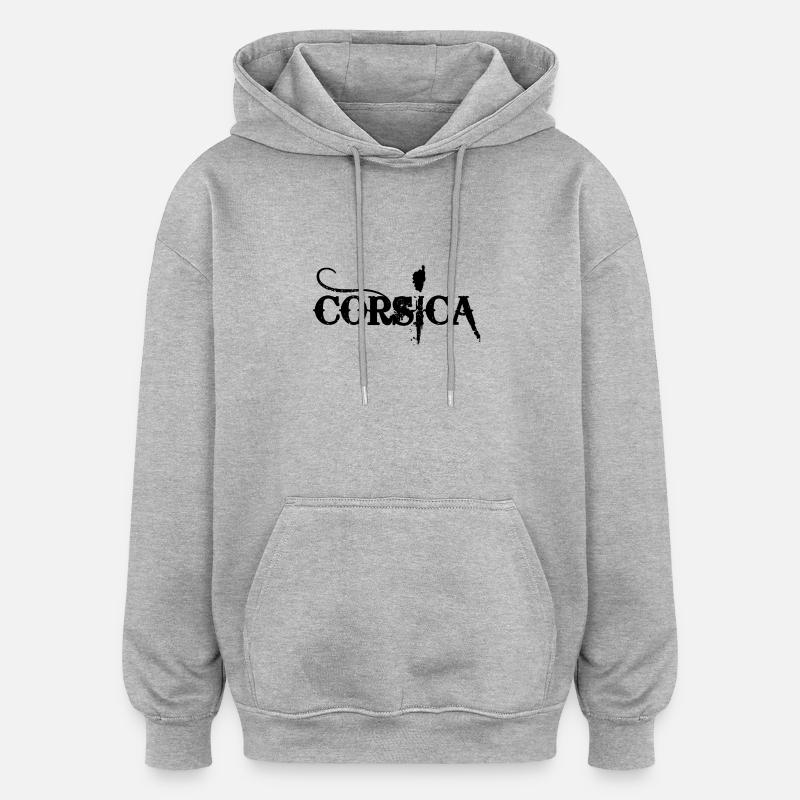 Corse, Corsica - Sweat à capuche oversize unisexe - gris chiné