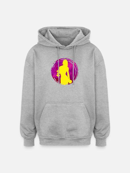 Entraînement de musculation avec haltères - Sweat à capuche oversize unisexe - gris chiné