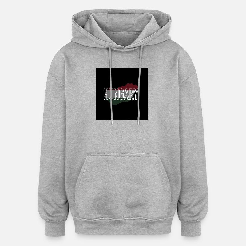 Hongrie - Sweat à capuche oversize unisexe - gris chiné