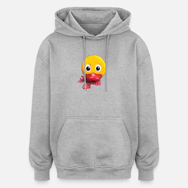 Schnatterinchen 3D - Sweat à capuche oversize unisexe - gris chiné