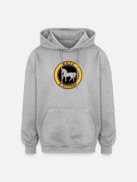 Étalons blancs - Sweat à capuche oversize unisexe - gris chiné