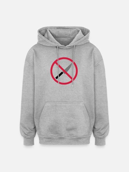 Forbidden sign knife - Oversized Unisex Hoodie - heather grey