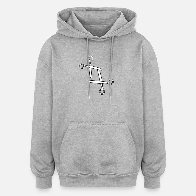 Ciseaux design amusants LGTBQIA+ - Sweat à capuche oversize unisexe - gris chiné