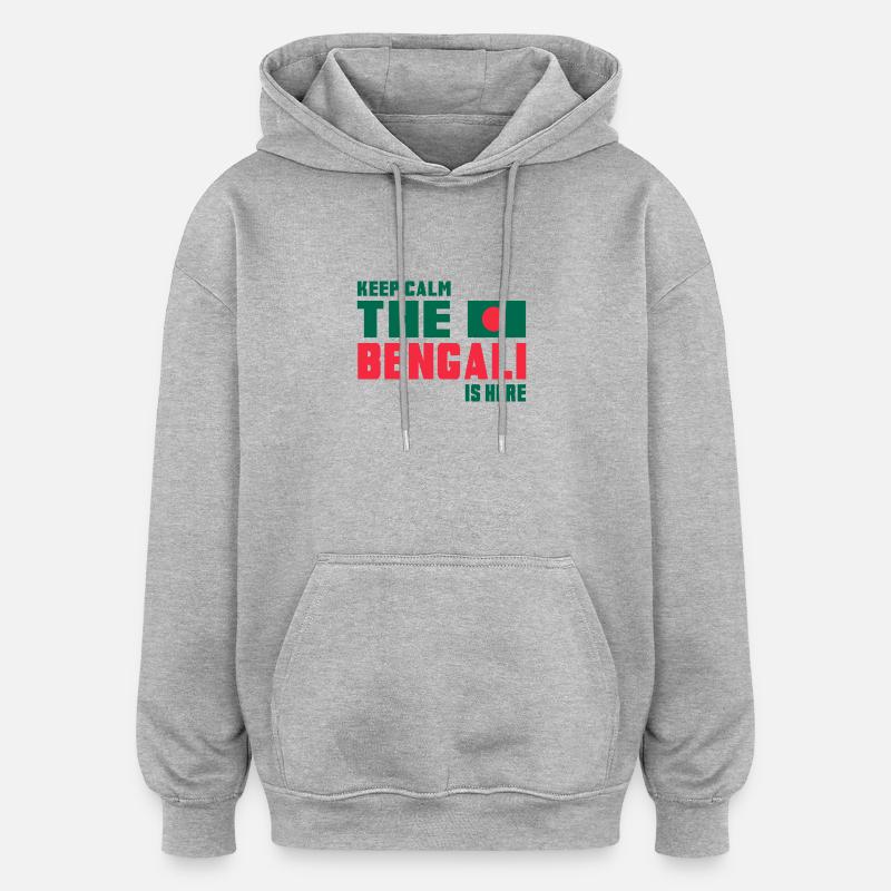 Keep Calm Bangladesch Design / Geschenkidee - Oversized Unisex Hoodie - Grau meliert