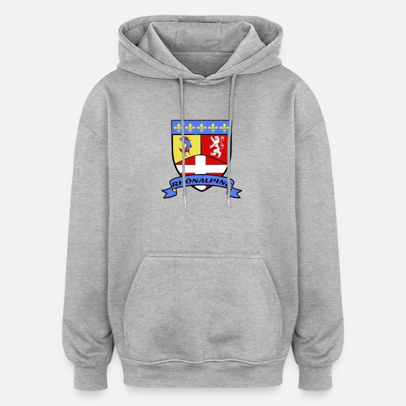 Rhônalpine - Sweat à capuche oversize unisexe - gris chiné