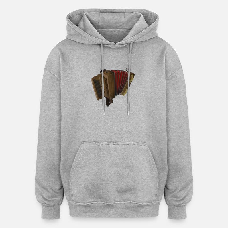 Styrian Harmonica - Dark/Red | ZiachON! - Oversized Unisex Hoodie - heather grey