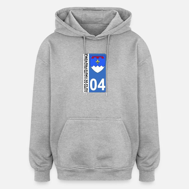 Alpes de haute-provence - Sweat à capuche oversize unisexe - gris chiné