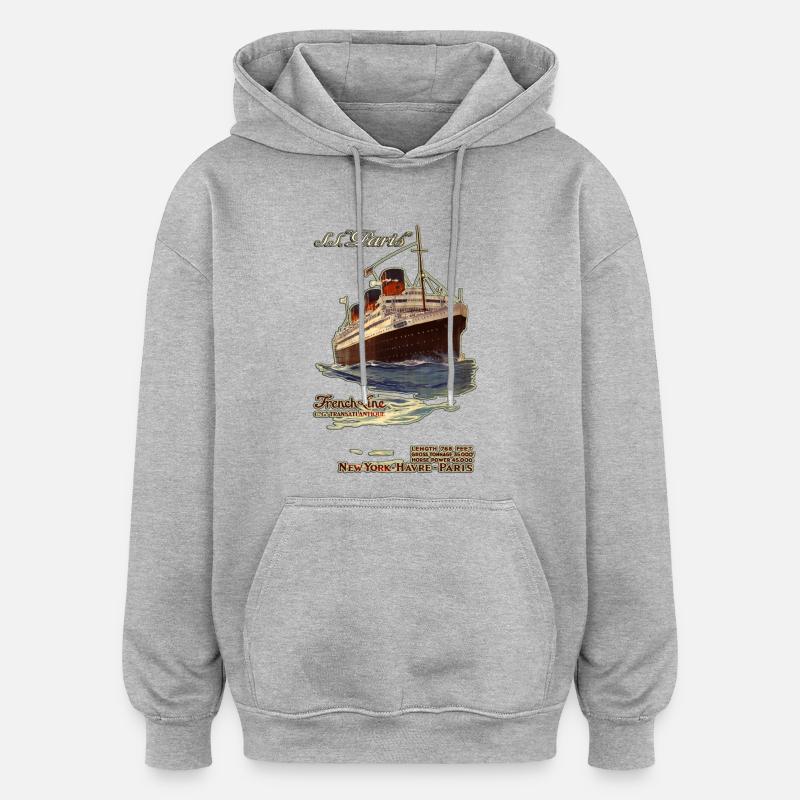KREUZFAHRTSCHIFF PARIS TRANSATLANTIC - Oversized Unisex Hoodie - Grau meliert