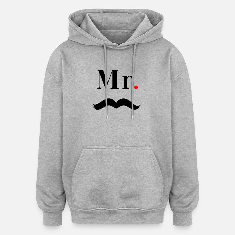 Herr Schwarzer Schnurrbart - Oversized Unisex Hoodie - Grau meliert