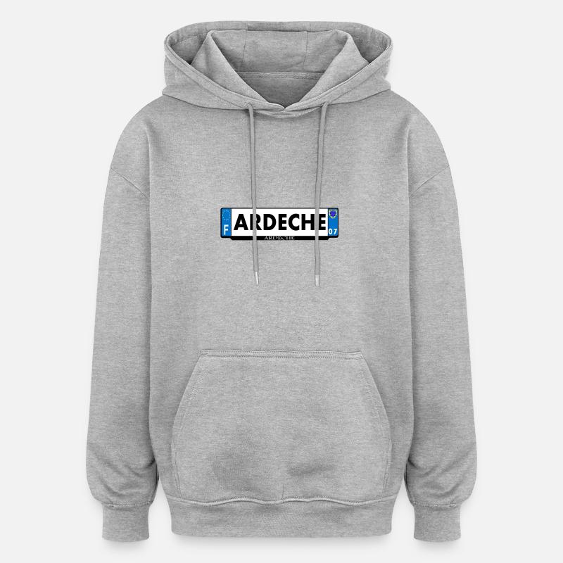 ardèche - Sweat à capuche oversize unisexe - gris chiné