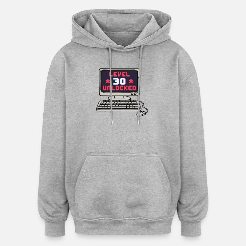 Trentenaire 30 ans 30 ans - Sweat à capuche oversize unisexe - gris chiné