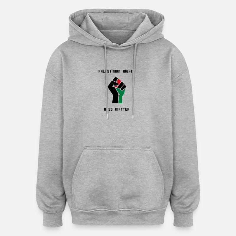 Les droits de Palestinian, donc Matter - Sweat à capuche oversize unisexe - gris chiné