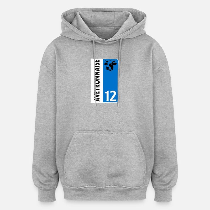 Aveyronnaise - Sweat à capuche oversize unisexe - gris chiné