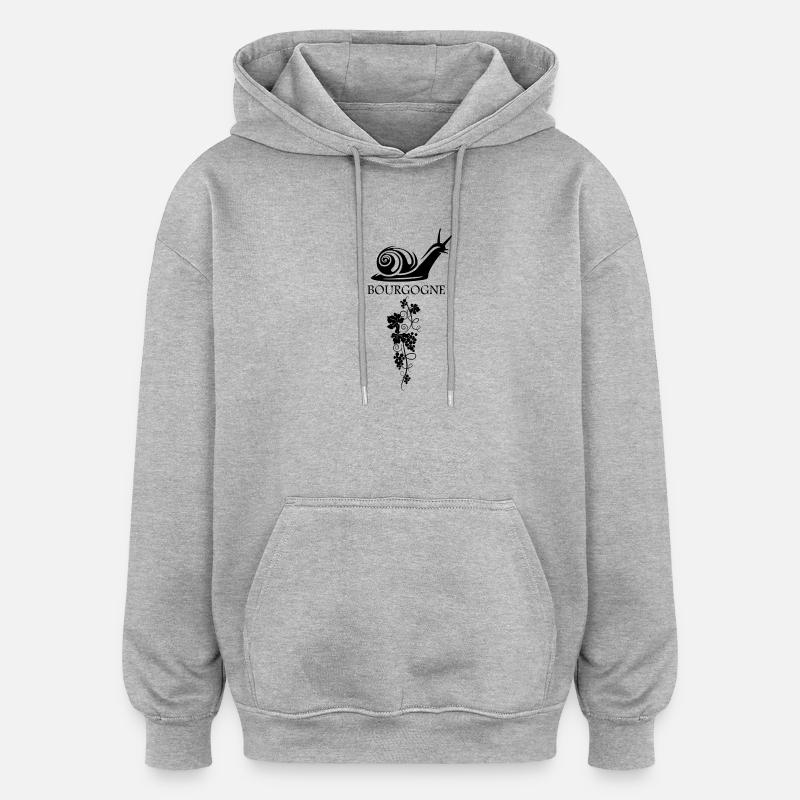 Bourgogne - Sweat à capuche oversize unisexe - gris chiné