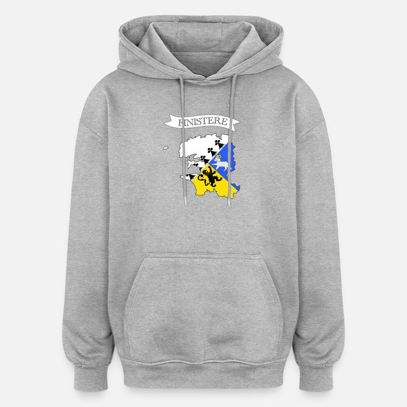 Finistère - Sweat à capuche oversize unisexe - gris chiné