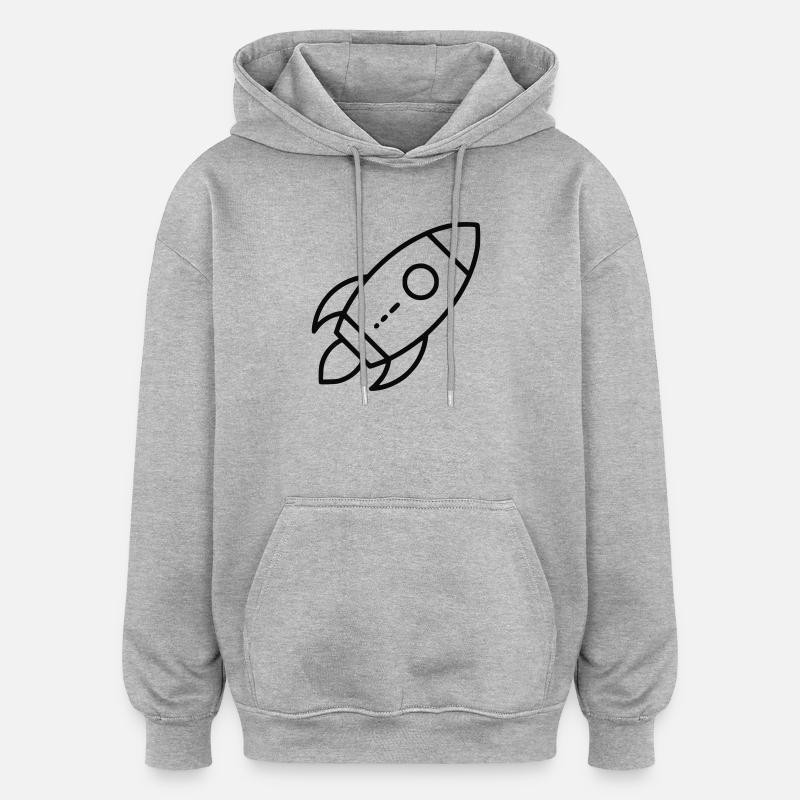 Fusée - Sweat à capuche oversize unisexe - gris chiné
