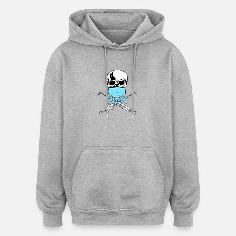 Schädelimpfstoff - Oversized Unisex Hoodie - Grau meliert