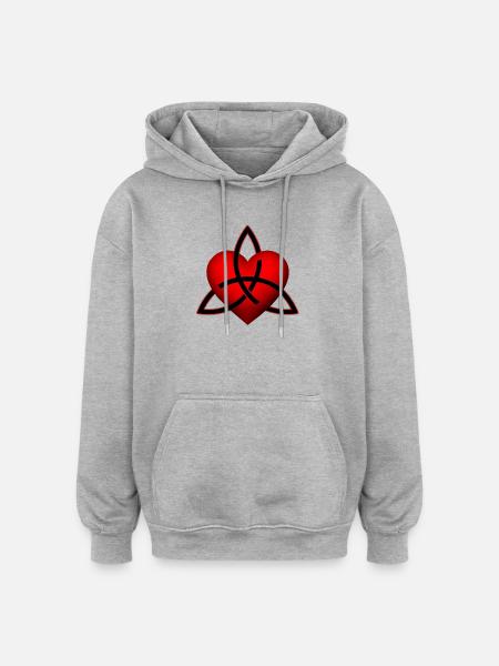 Celtic Heart Pattern - Oversized Unisex Hoodie - heather grey