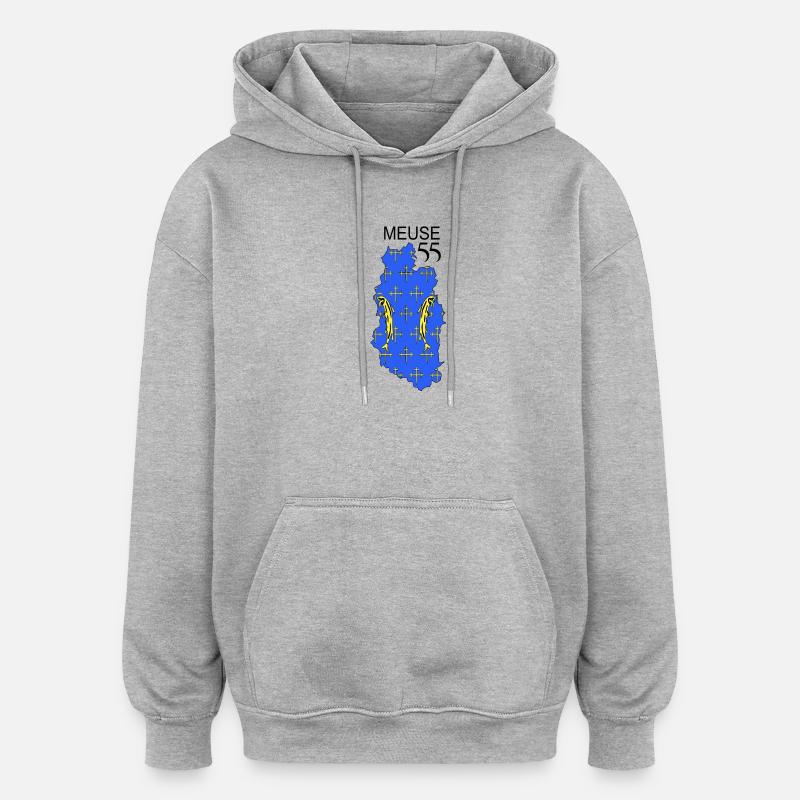 Meuse - Sweat à capuche oversize unisexe - gris chiné