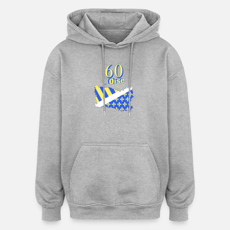 Oise - Sweat à capuche oversize unisexe - gris chiné