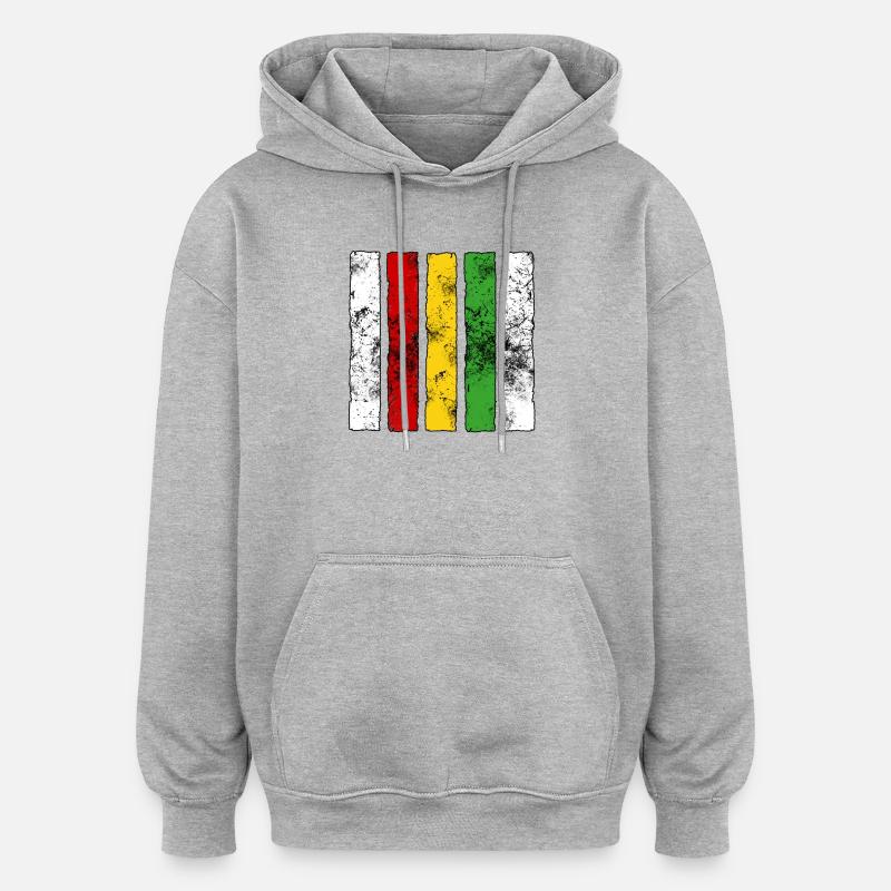 Signe Reggae - Sweat à capuche oversize unisexe - gris chiné