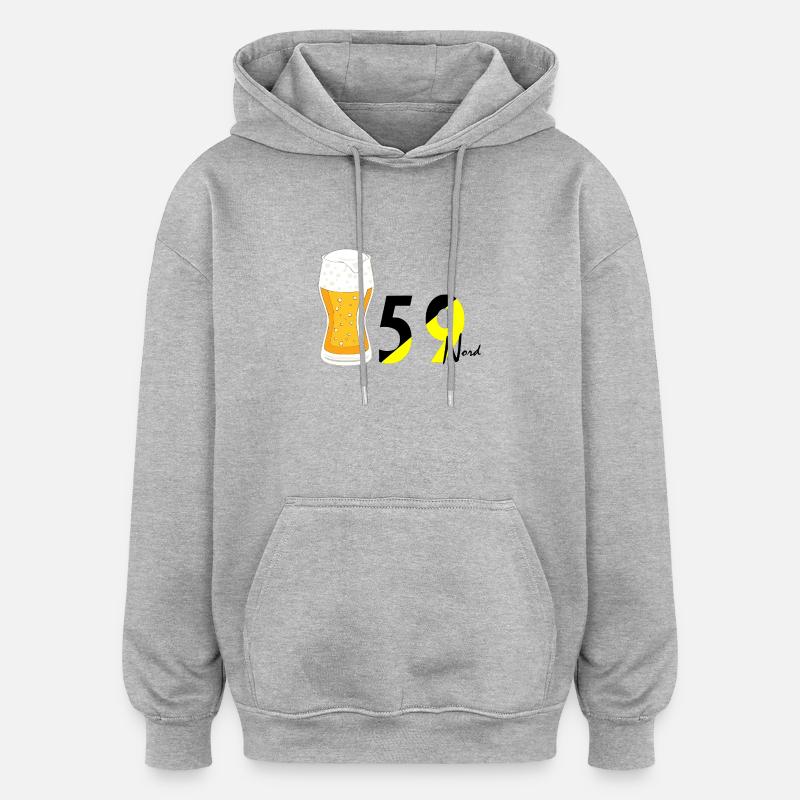 Nord - Sweat à capuche oversize unisexe - gris chiné