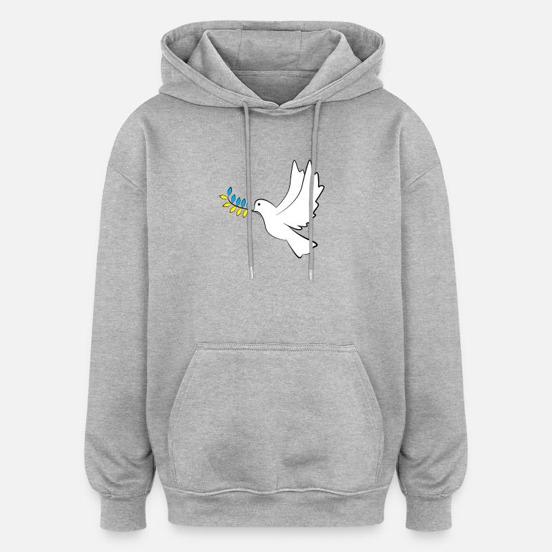 Colombe de la Paix Ukraine - Sweat à capuche oversize unisexe - gris chiné