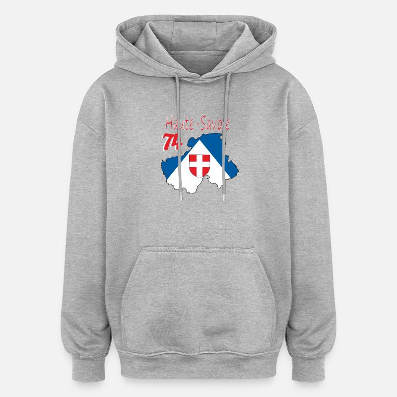 Haute-savoie - Sweat à capuche oversize unisexe - gris chiné