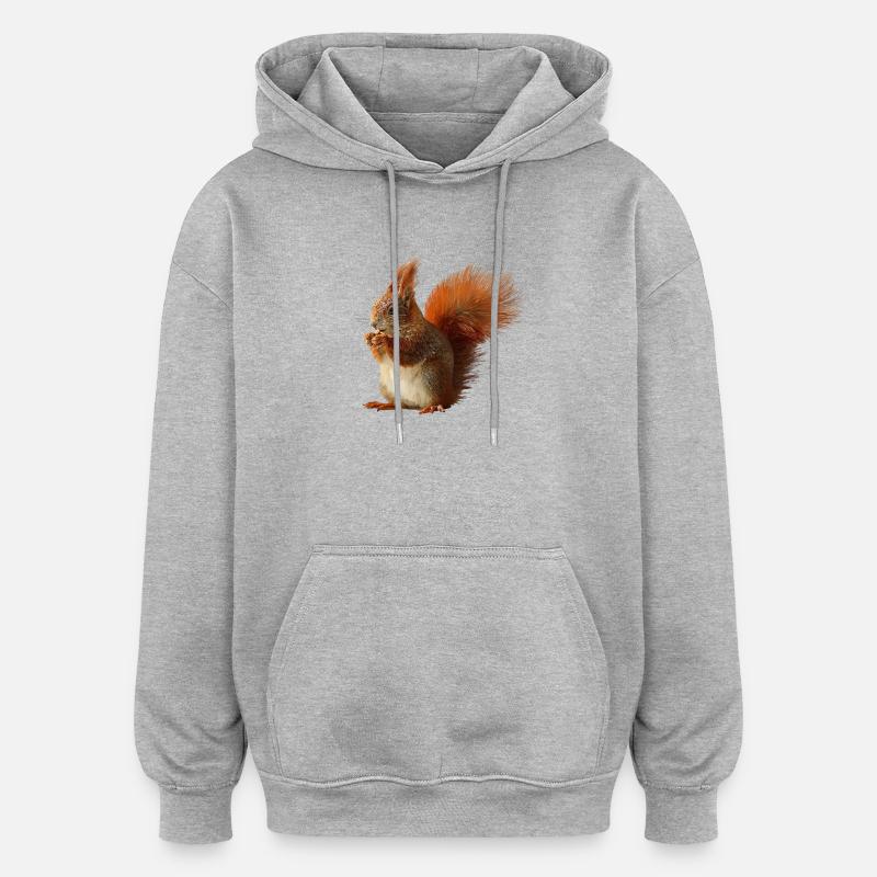 Eichhörnchen - Oversized Unisex Hoodie - Grau meliert