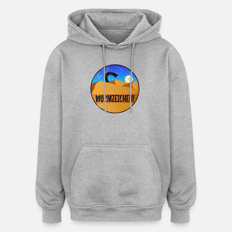 Wurmzeichen washed - Oversized Unisex Hoodie - Grau meliert