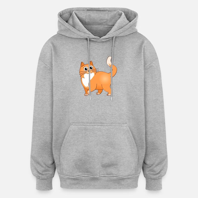 Le chat joyeux - Sweat à capuche oversize unisexe - gris chiné