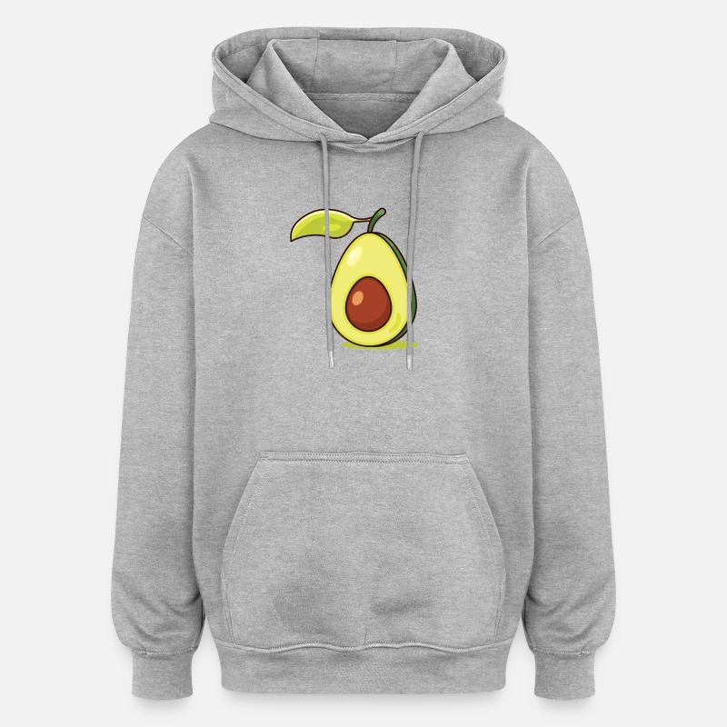 Avocat - Sweat à capuche oversize unisexe - gris chiné