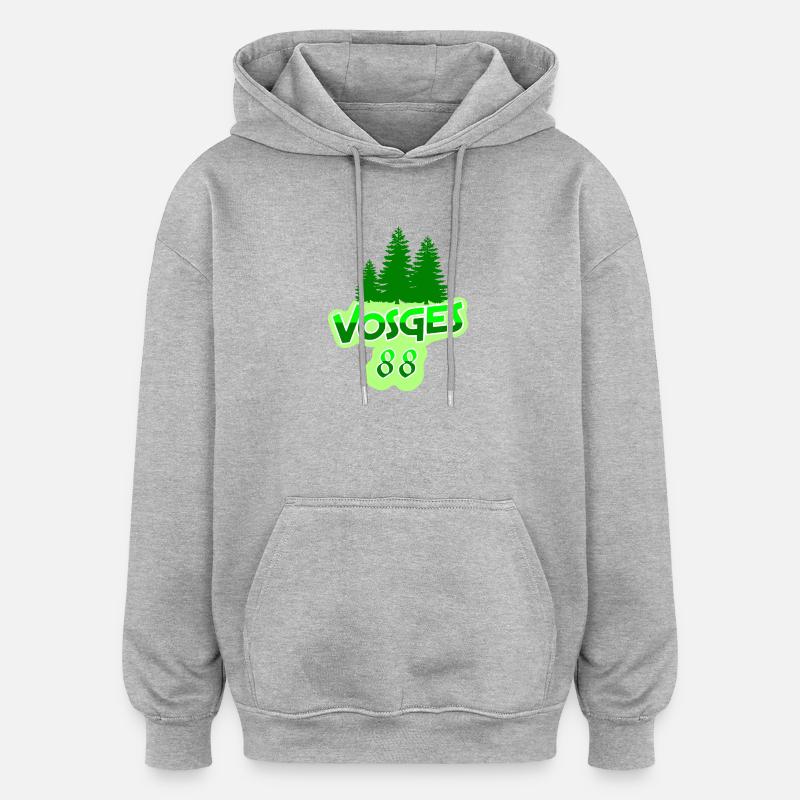 Vosges - Sweat à capuche oversize unisexe - gris chiné