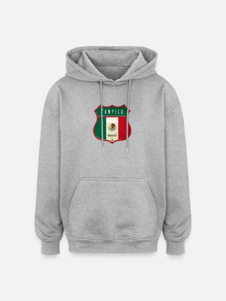 Tampico Mexico crest design - Oversized Unisex Hoodie - heather grey