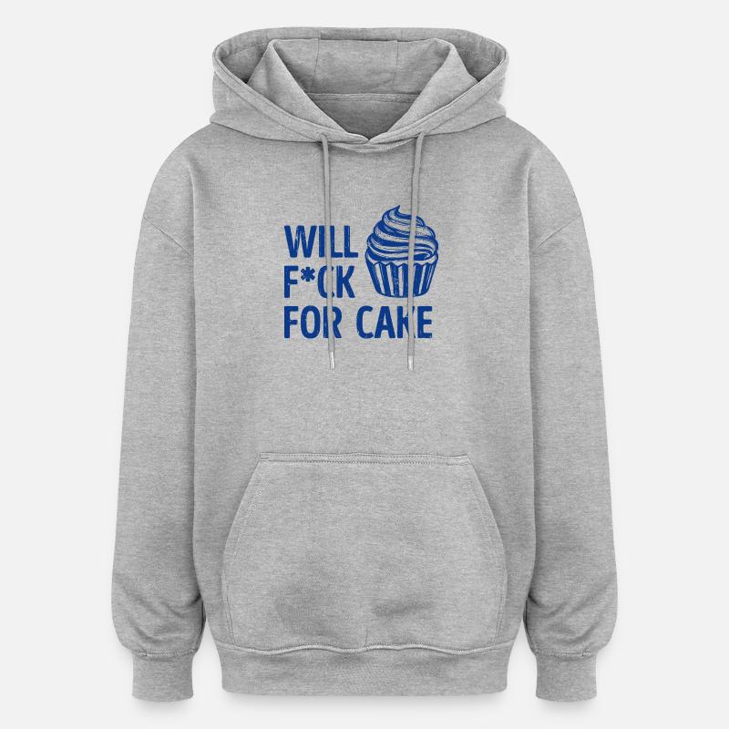 Statement Delicious Cupcake Sweets Cake - Oversized Unisex Hoodie - heather grey