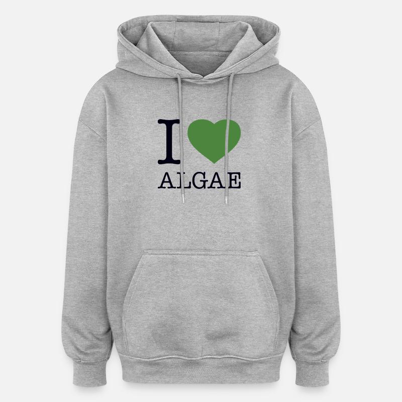 J’AIME LES ALGUES Algen - Sweat à capuche oversize unisexe - gris chiné