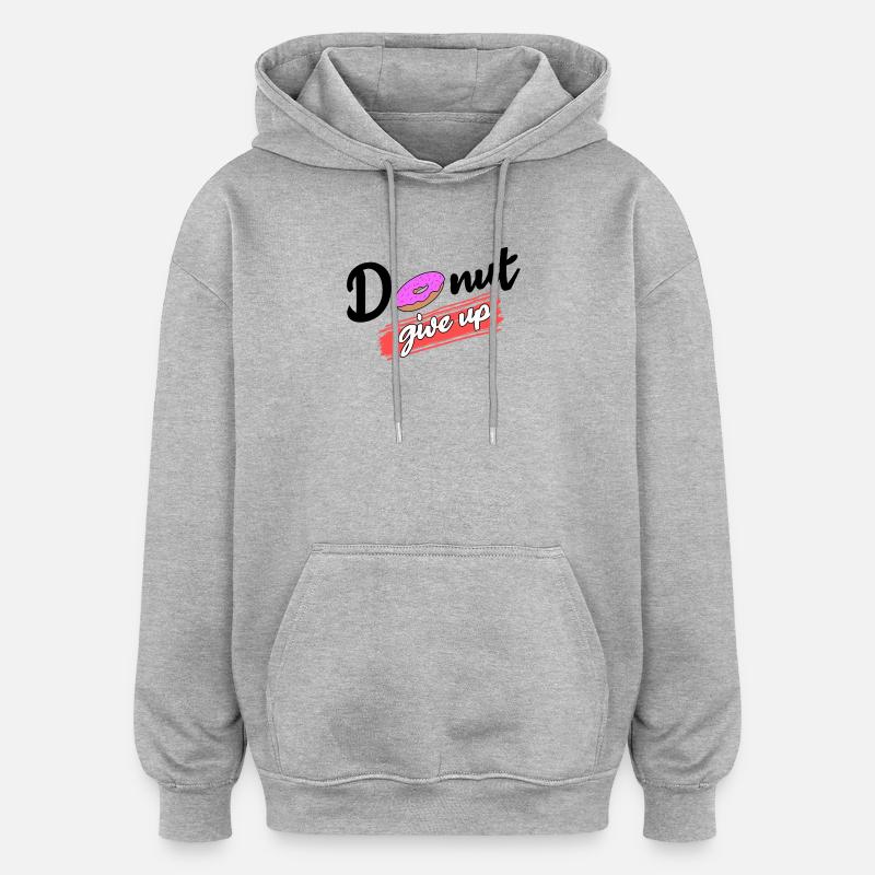 Cool Süßigkeiten Statement Donut Nachspeise - Oversized Unisex Hoodie - Grau meliert