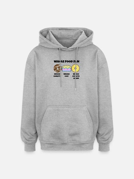 Donut Statement Sweets Cake Dessert - Oversized Unisex Hoodie - heather grey