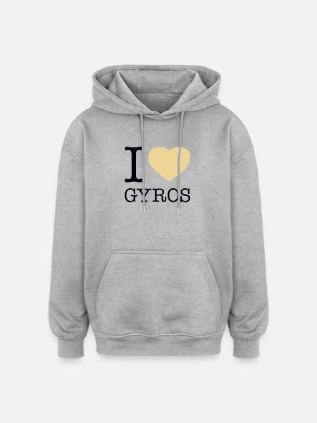 J’ADORE GYROS - Sweat à capuche oversize unisexe - gris chiné