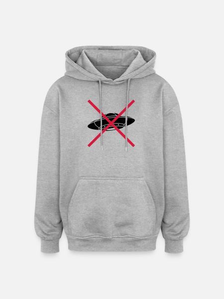 No UFOs Forbidden Shield - Oversized Unisex Hoodie - heather grey