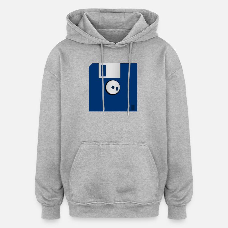 Disquette - Sweat à capuche oversize unisexe - gris chiné