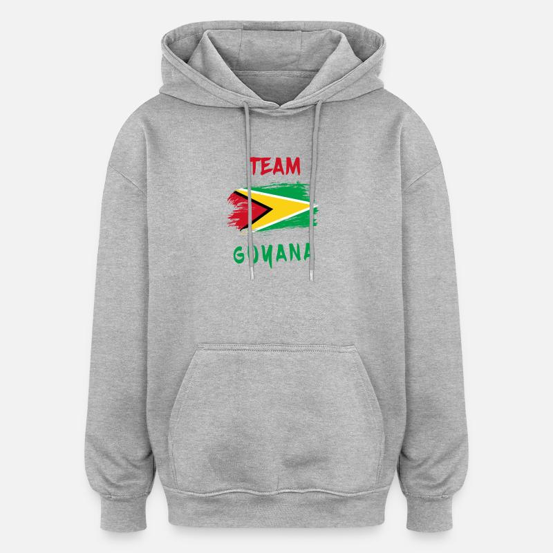 Team Guyana Flaggen Design - Oversized Unisex Hoodie - Grau meliert