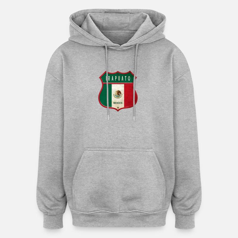 Motif de l'écusson Irapuato Mexico - Sweat à capuche oversize unisexe - gris chiné