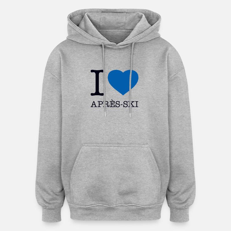 J’ADORE LE SKI APRÈS-SKI - Sweat à capuche oversize unisexe - gris chiné