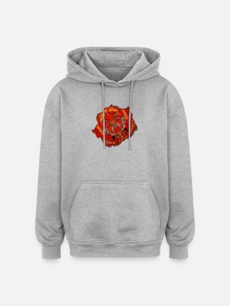 tolle frühlingsmotive damen, papageientulpe - Oversized Unisex Hoodie - Grau meliert