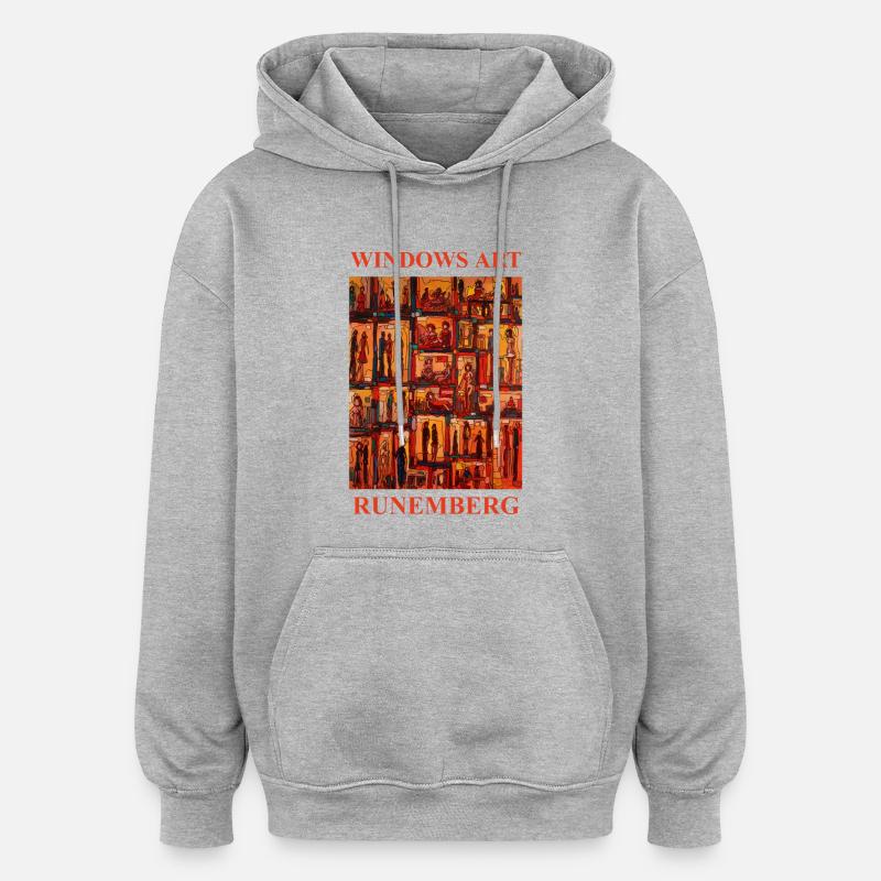 WINDOWS ART LOUIS RUNEMBERG ADAGP - Sweat à capuche oversize unisexe - gris chiné